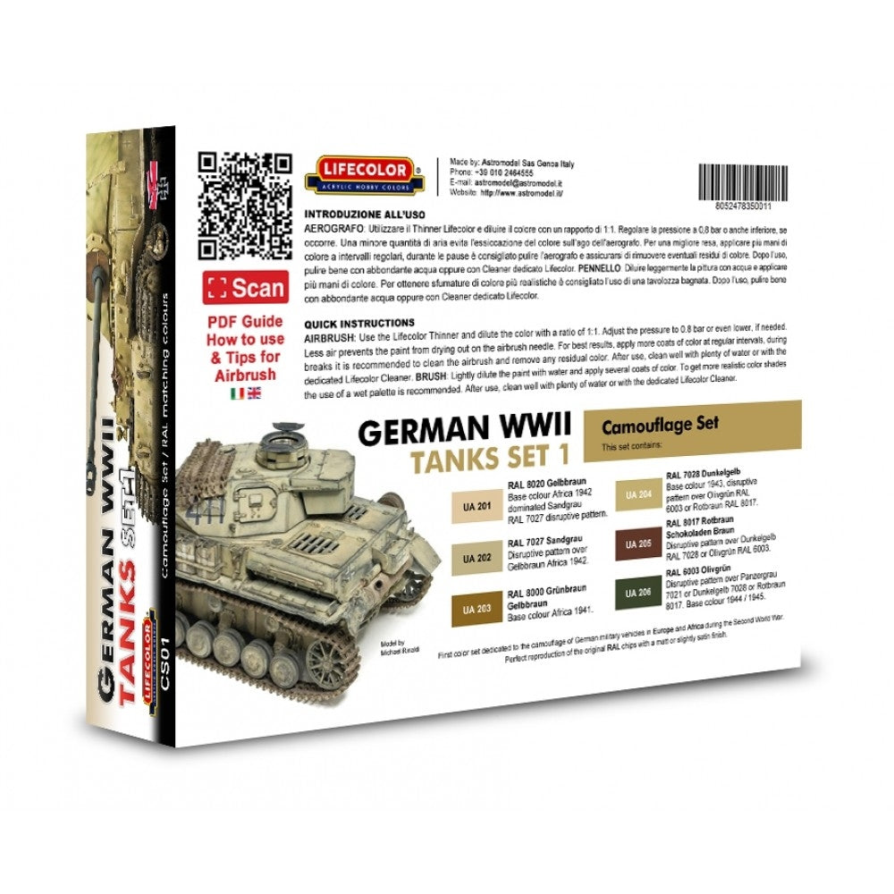 Lifecolor CS01 Acrylic paint set German Tanks WWII Set 1 6x22ml – image 2
