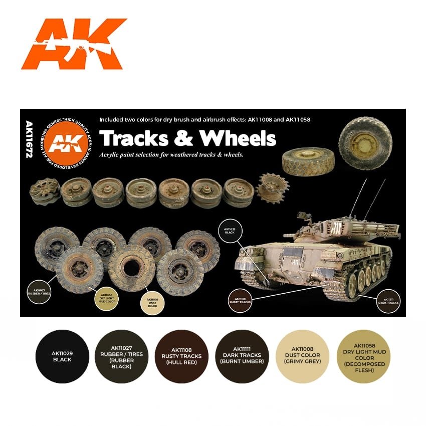 AK Interactive AK11672 3G TRACKS &amp;amp; WHEELS 6x17 ml – zdjęcie 2