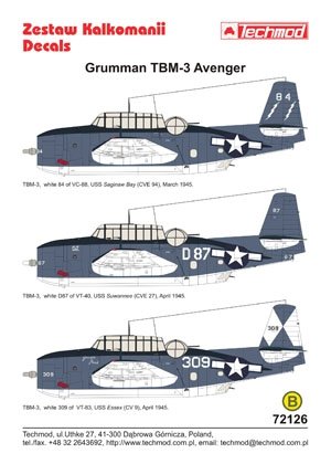 Techmod 72126 - Grumman TBM-3 Avenger 1/72 – zdjęcie 2