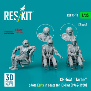 RESKIT RSF35-0010 CH-54A &amp;quot;Tarhe&amp;quot; pilots Early in seats for ICM kit (1962-1968) (3 pcs) (3D Printed) 1/35