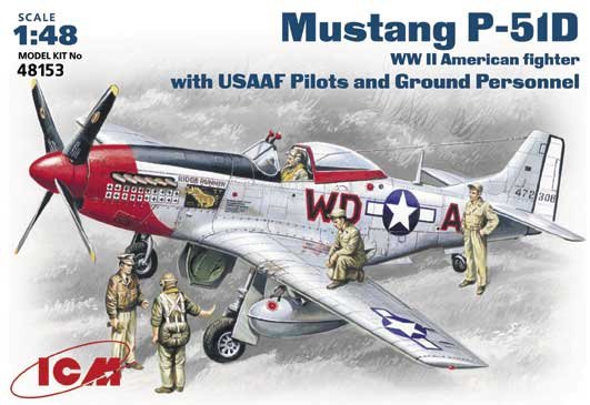 ICM 48153 Mustang P-51D avec pilotes et personnel au sol de l'USAAF (1/48)
