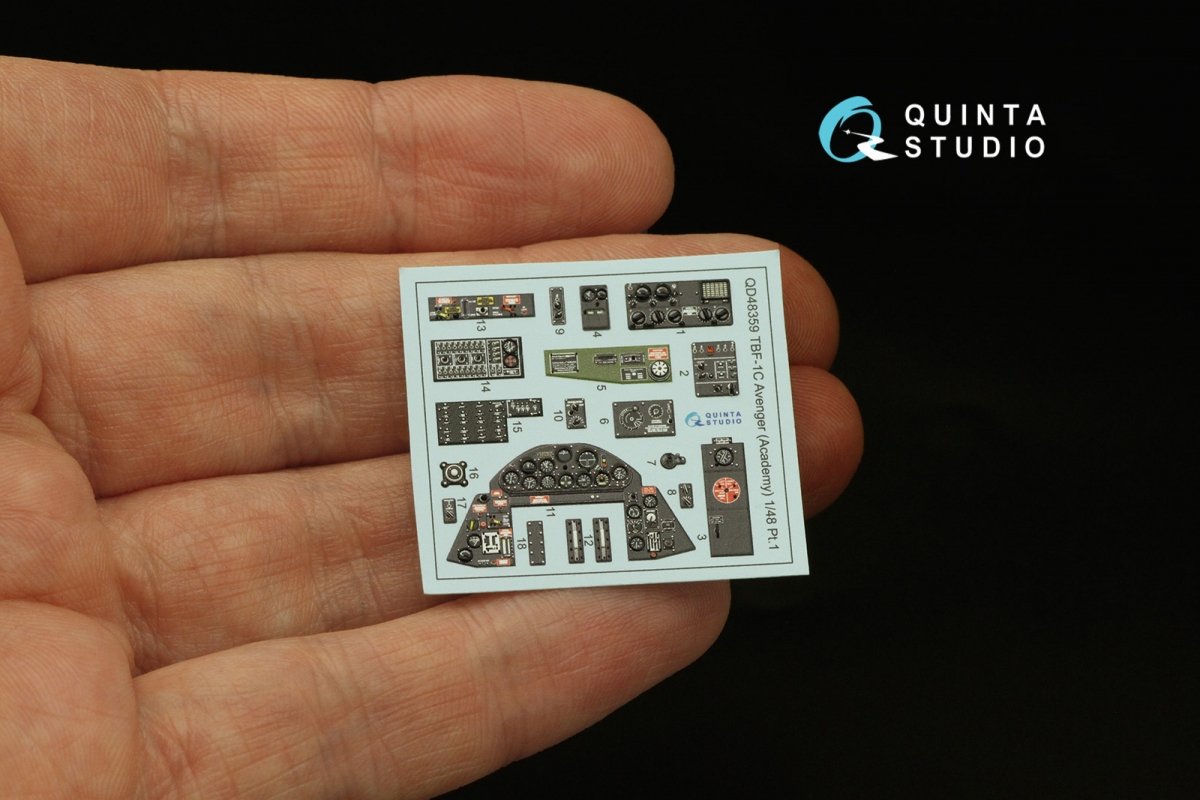 Quinta Studio QD48359 TBF-1 Avenger 3D-Printed &amp;amp; coloured Interior on decal paper (Academy) 1/48 – zdjęcie 3