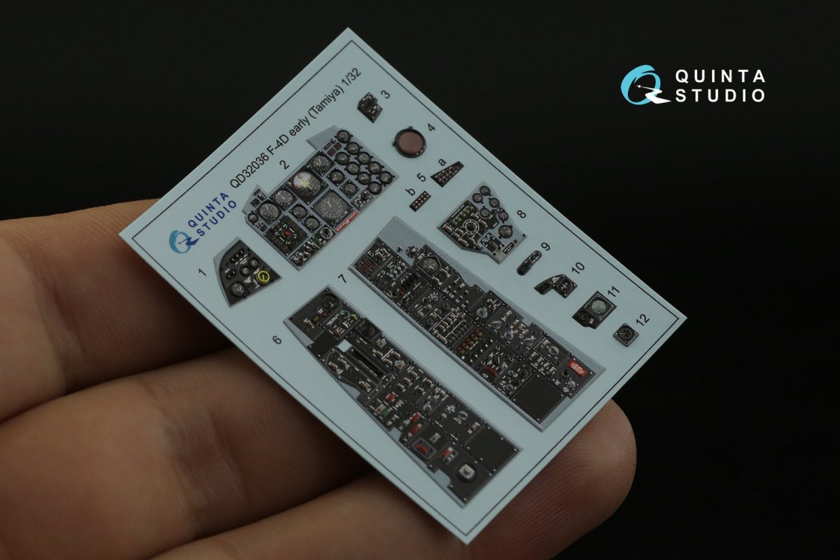 Quinta Studio QD32036 F-4D 3D-Printed &amp;amp; colored Interior on decal paper (Tamiya) 1/32 – image 12