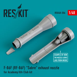 RESKIT RSU48-0206 F-86F (RF-86F) &amp;quot;SABRE&amp;quot; EXHAUST NOZZLES FOR ACADEMY/AFV CLUB KIT 1/48