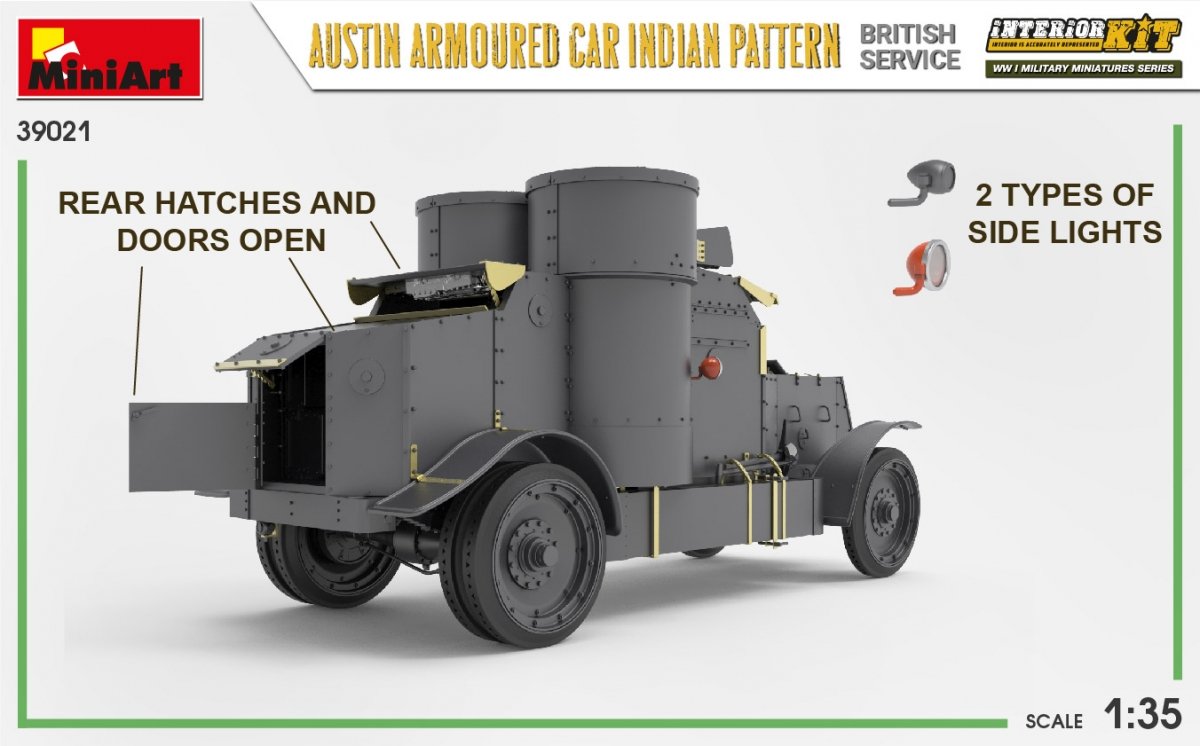 Miniart 39021 AUSTIN ARMOURED CAR INDIAN PATTERN. BRITISH SERVICE. INTERIOR KIT 1/35 – Bild 8
