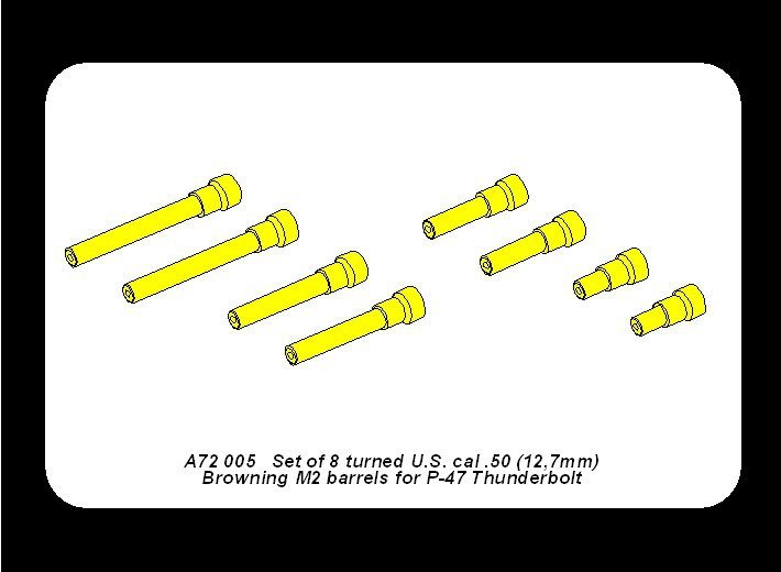 Aber A72 005 Set of 8 turned cal .50 (12,7mm) U.S. Browning M2 barrels for P-47 Thunderbolt 1/72 – Bild 7