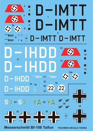 Techmod 72039 - Messerschmitt Bf 108 Taifun 1/72