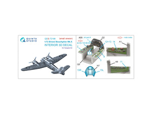 Quinta Studio QDS-72198 Bristol Beaufighter Mk.X 3D-Printed &amp;amp; coloured Interior on decal paper (Hasegawa) (small version) 1/72 – Bild 2