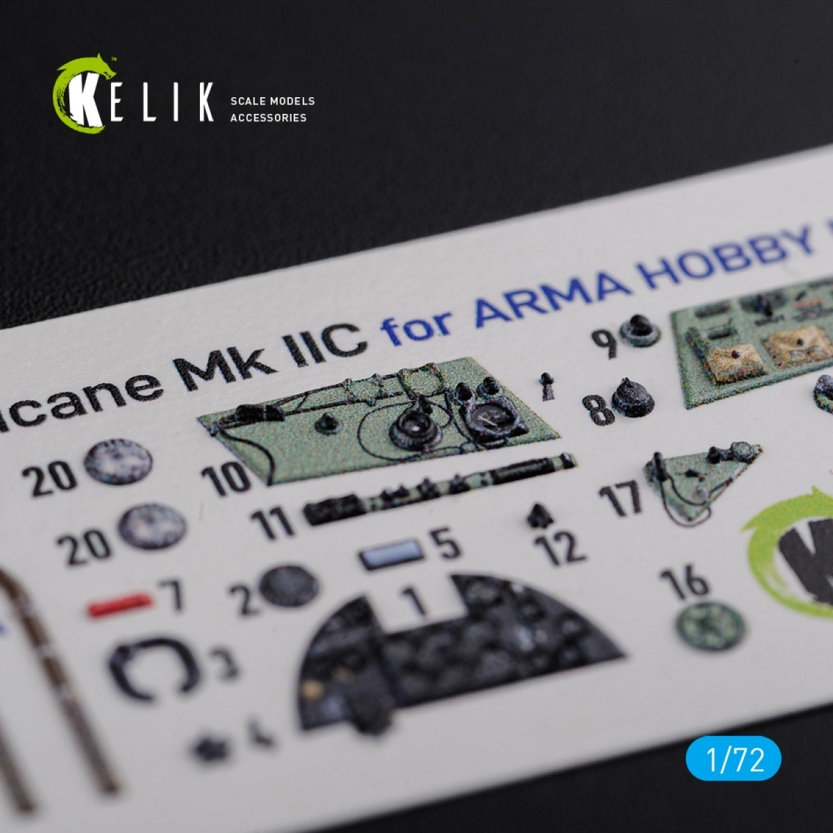 KELIK K72114 Hurricane Mk IIC interior 3D decals for Arma Hobby kit 1/72 – Bild 5
