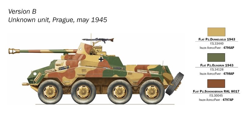 Italeri 7047 Sd. Kfz. 234/4 1/72 – imagen 6