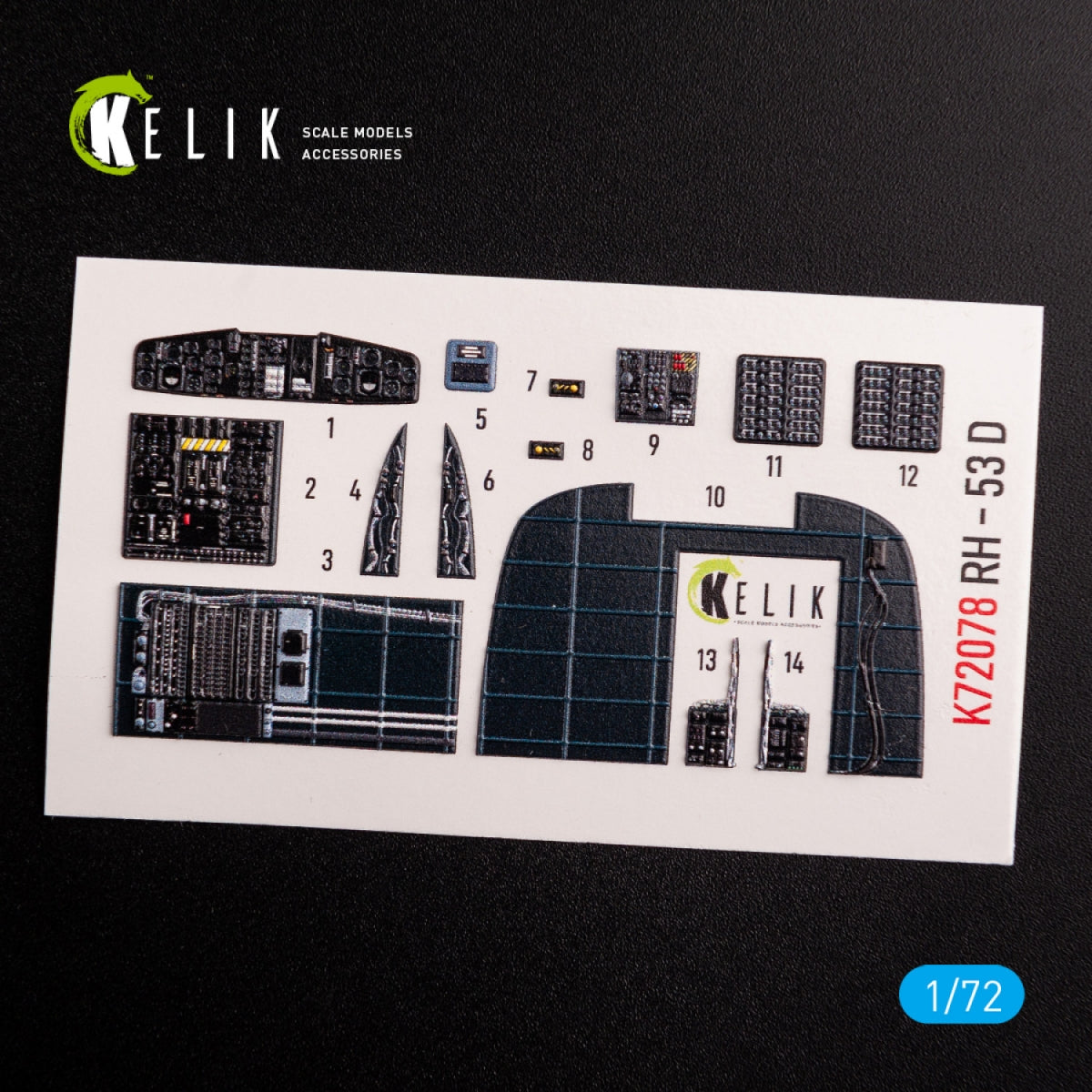 KELIK K72078 CH-53D Sea Stallion interior 3D decals for Fujimi/Academy kit 1/72 – Bild 3