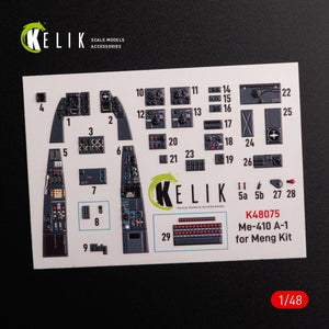 KELIK K48075 Messerschmitt Me-410 A1 interior 3D decals for Meng Model kit 1/48 – Bild 2