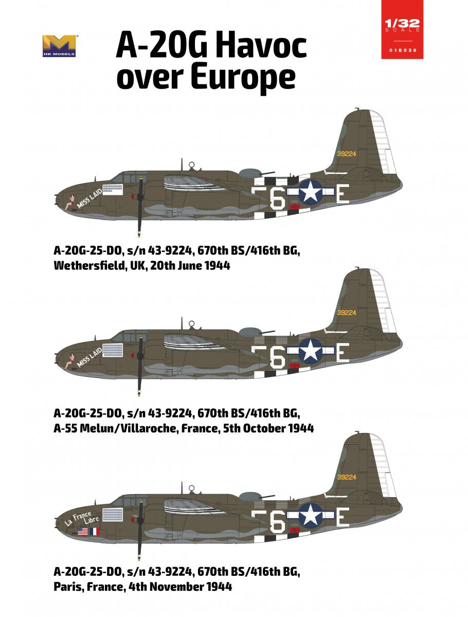 HK Models 01E039 A-20G Havoc over Europe 1/32 – immagine 9