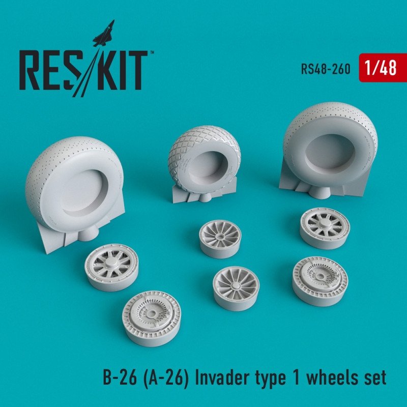 RESKIT RS48-0260 B-26 (A-26) Invader type 1 wheels set 1/48