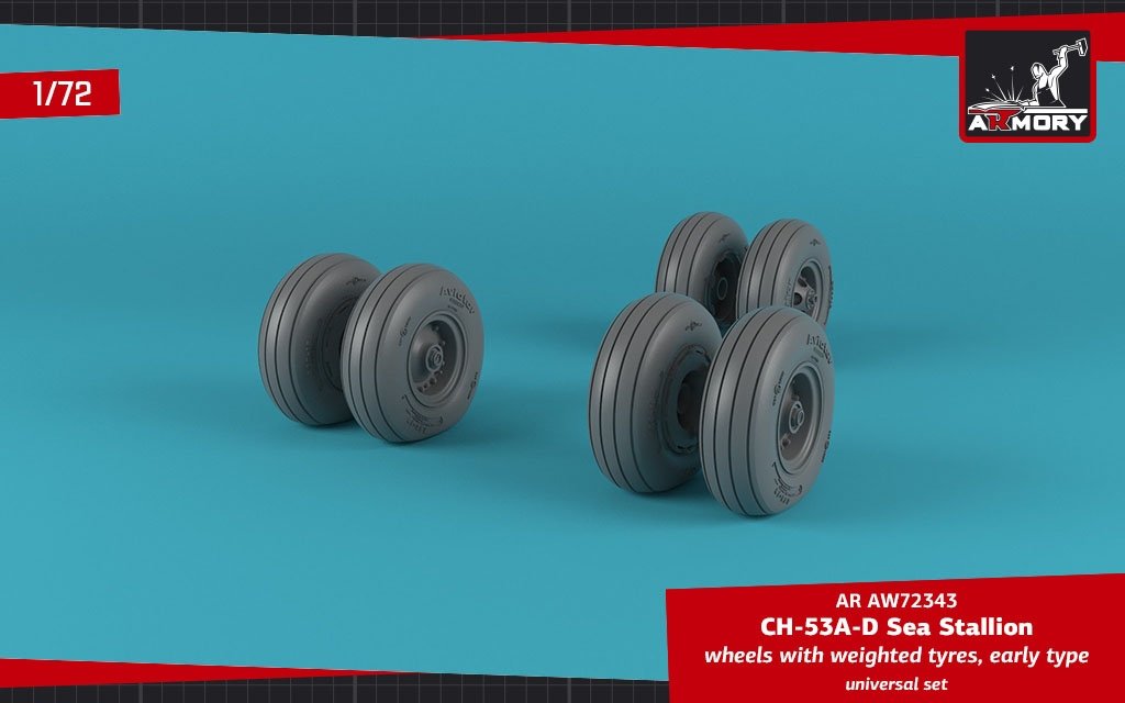 Roues Armory Models AW72343 CH-53 Sea Stallion avec pneus lestés, échelle 1/72 (début de la série) – image 4