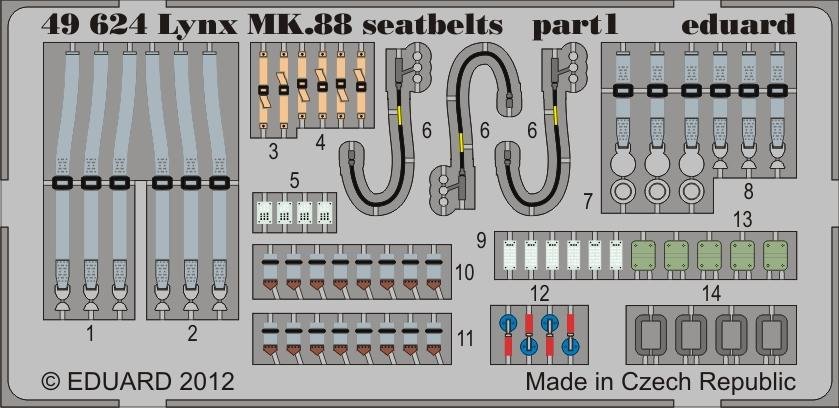 Ceintures de sécurité Eduard 49624 Lynx Mk.88 1/48 (Airfix)