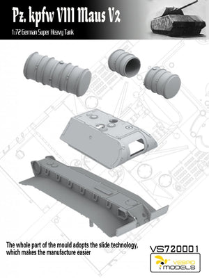 Vespid Models VS720001 Pz.Kpfw. VIII Maus V2 German Super Heavy Tank 1/72 – Bild 6