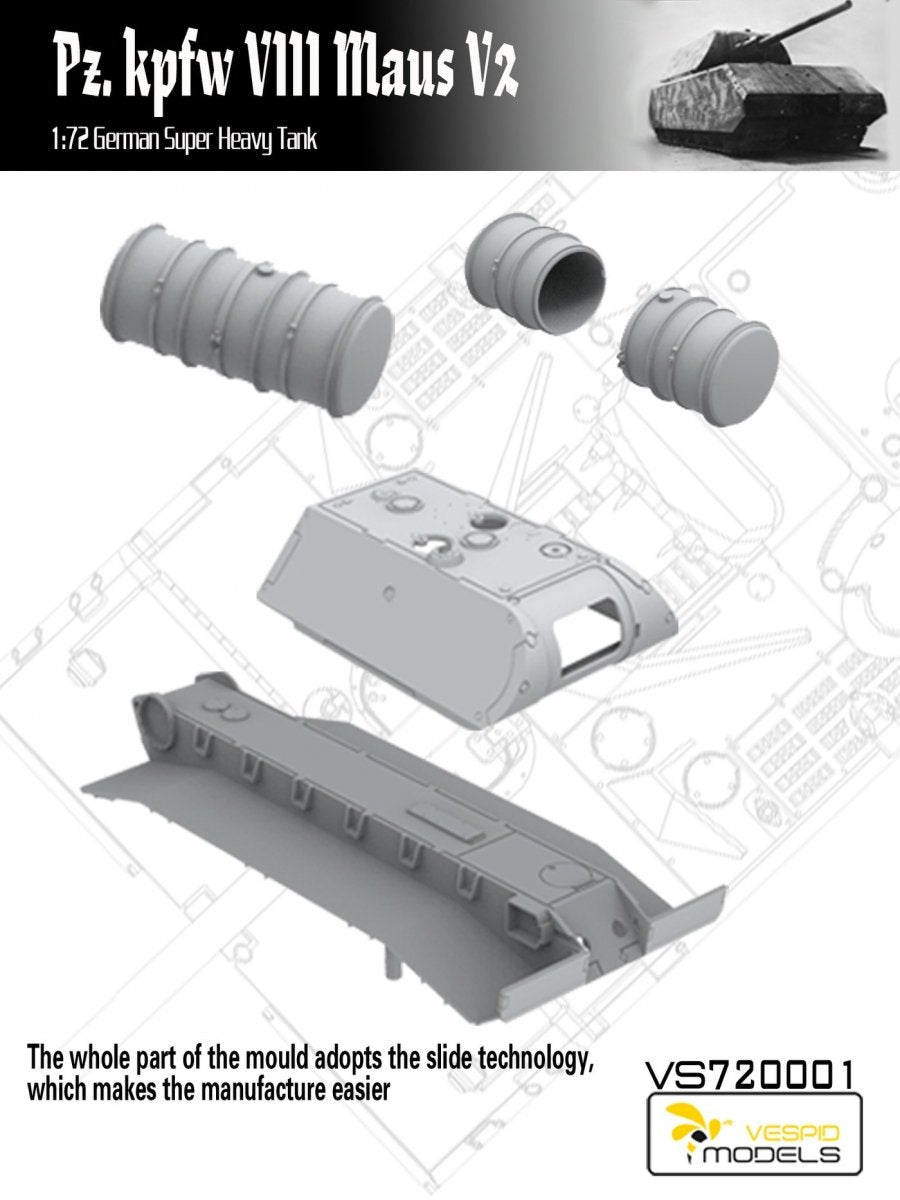 Vespid Models VS720001 Pz.Kpfw. VIII Maus V2 German Super Heavy Tank 1/72 – Bild 6