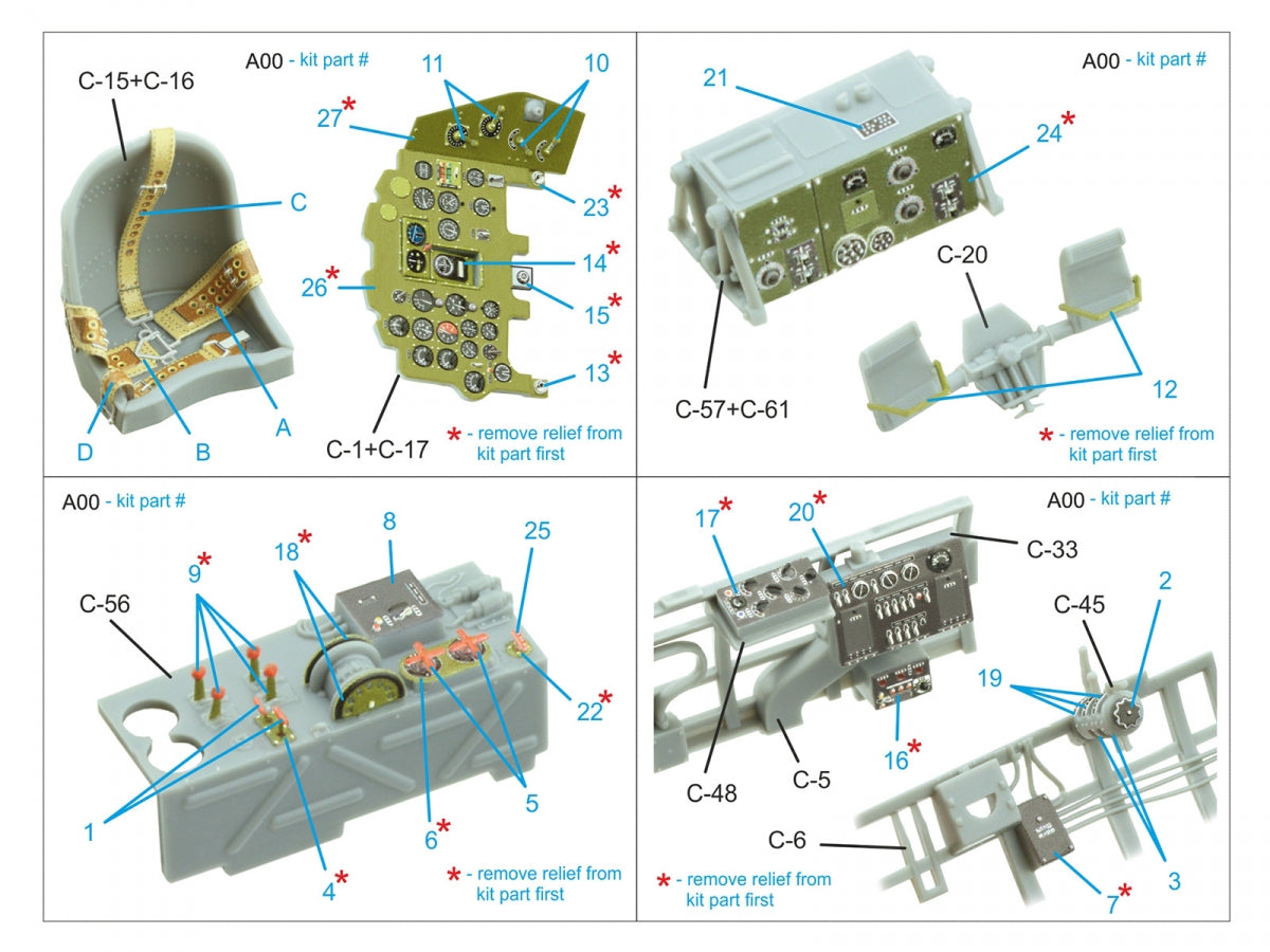 Quinta Studio QD32240 Mitsubishi J2M3 Raiden 3D-Printed &amp;amp; coloured Interior on decal paper (Zoukei Mura) 1/32 – imagen 2