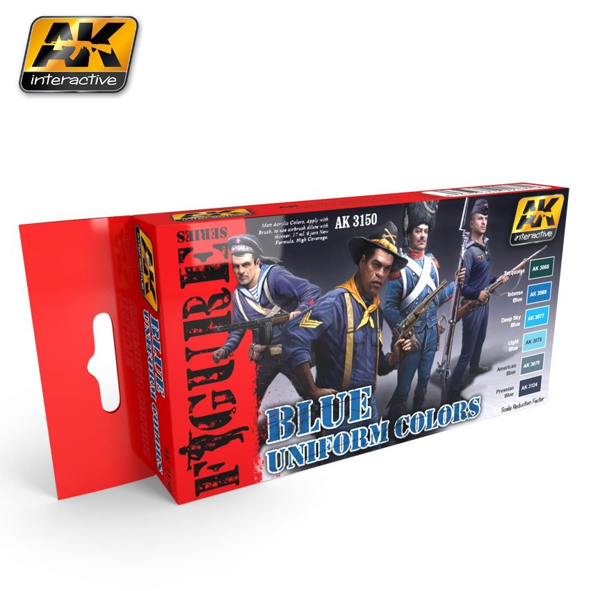 AK Interactive AK3150 BLUE UNIFORM COLORS 6x17ml