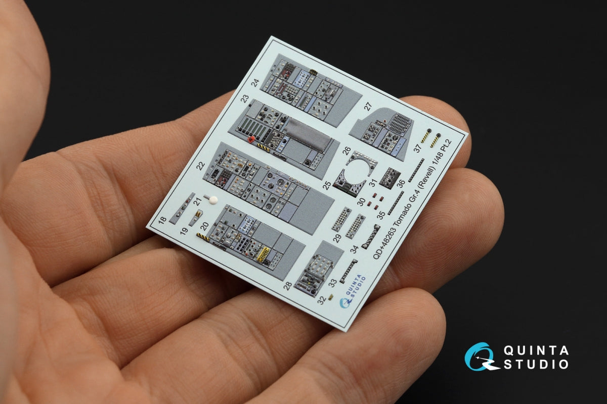 Quinta Studio QD+48263 Tornado GR.4 3D-Printed &amp;amp; coloured Interior on decal paper (Revell) (with 3D-printed resin parts) 1/48 – immagine 12