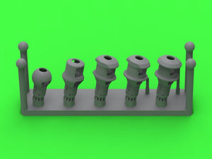 Master GM-72-039 Muzzle brake set for German 7.5cm PaK/KwK/StuK 40 guns (5 types) 1/72