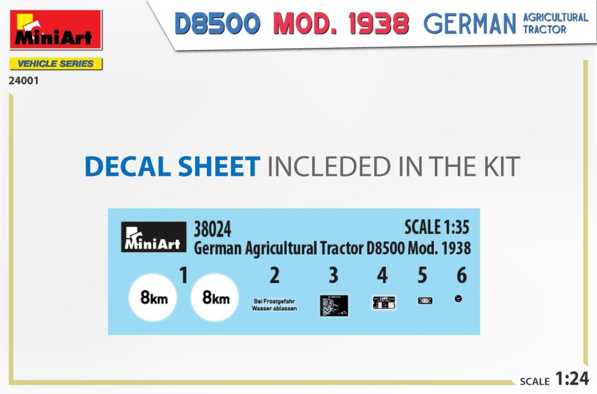 MiniArt 24001 GERMAN AGRICULTURAL TRACTOR D8500 MOD. 1938 1/24 – Bild 4