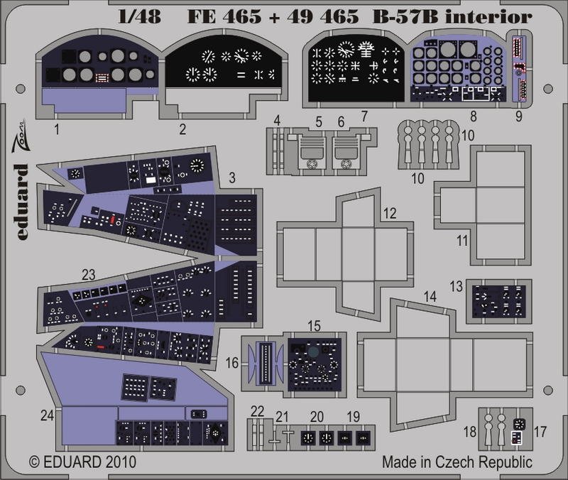 Eduard FE465 B-57B intérieur SA AIRFIX 1/48