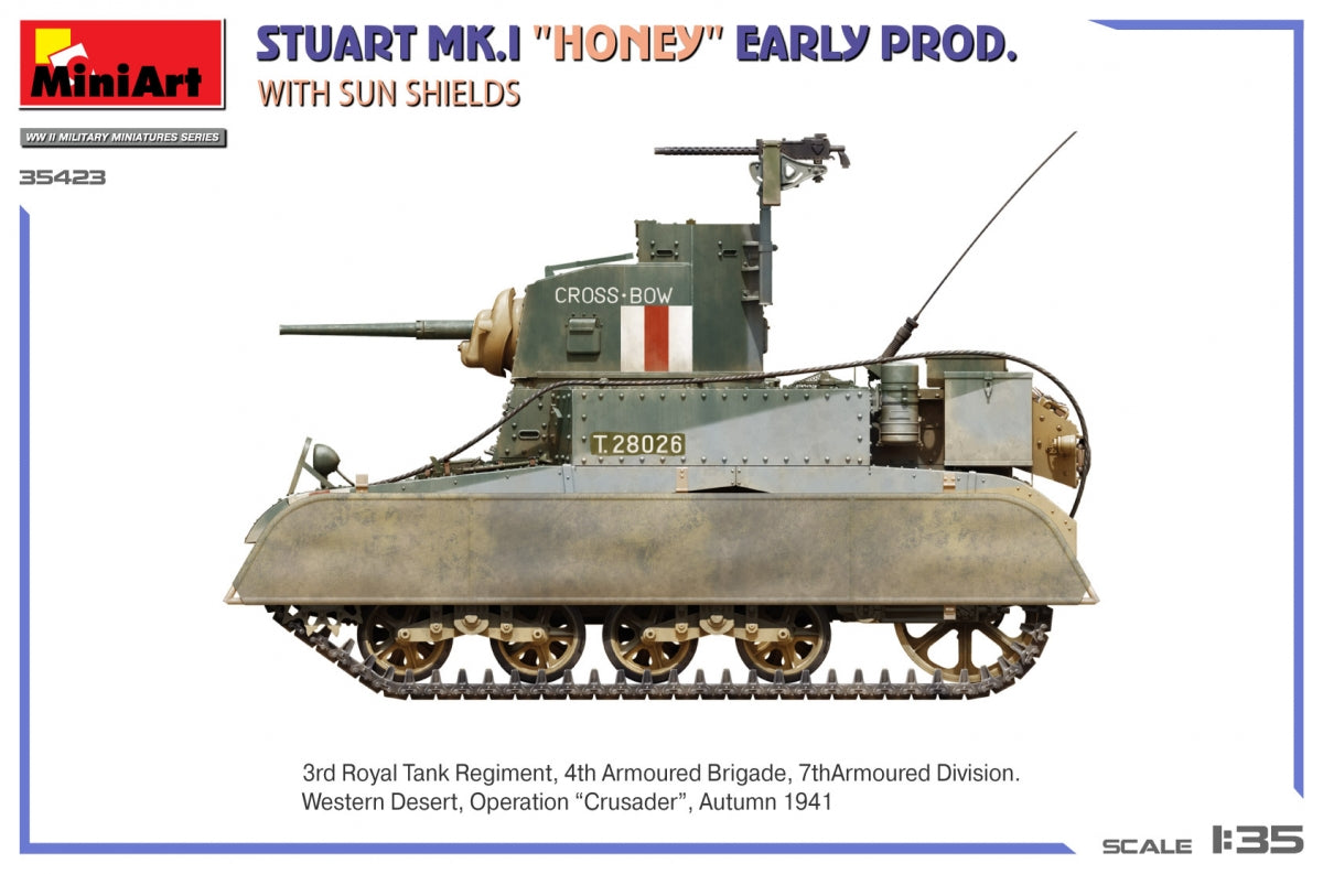 MiniArt 35423 Stuart Mk.I “Honey” Early Prod. w/Sun Shields 1/35 – immagine 6