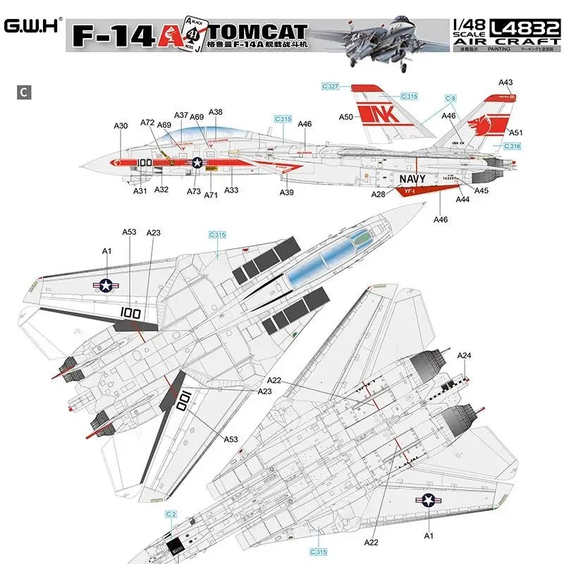 Great Wall Hobby L4832 F-14A Tomcat 1/48 – immagine 4