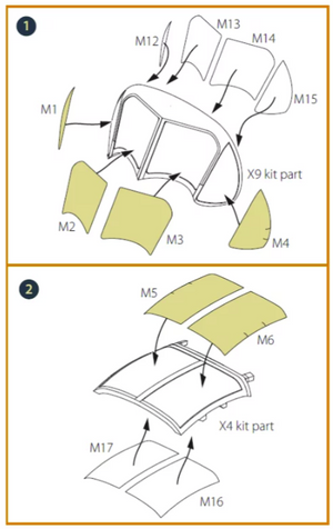 Clear Prop! CPA72128 OV-1B Mohawk &amp;quot;Pilot School&amp;quot; painting mask on &amp;quot;yellow kabuki paper&amp;quot; for CP kit CP72038 1/72 – immagine 4