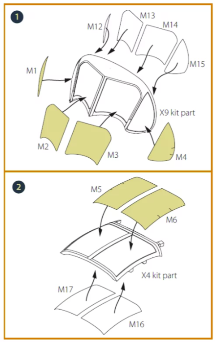 Clear Prop! CPA72128 OV-1B Mohawk &amp;quot;Pilot School&amp;quot; painting mask on &amp;quot;yellow kabuki paper&amp;quot; for CP kit CP72038 1/72 – immagine 4