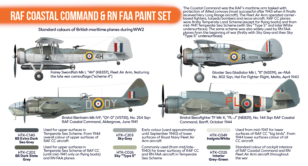 Hataka HTK-CS49 ORANGE LINE – Coffret de peinture RAF Coastal Command &amp;amp; RN FAA 6 x 17 ml – image 3