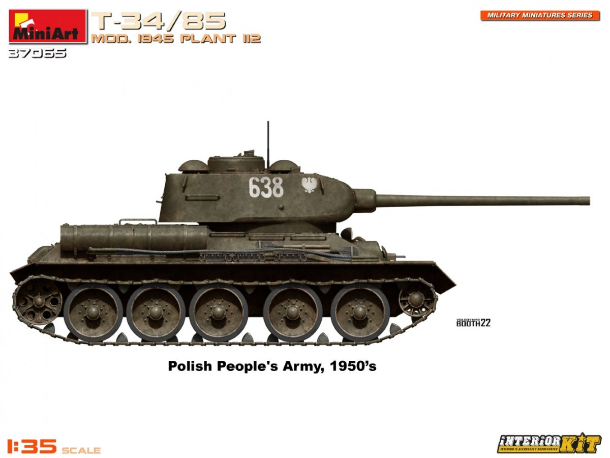 MiniArt 37065 T-34/85 MOD. 1945. PLANT 112. INTERIOR KIT 1/35 – zdjęcie 16