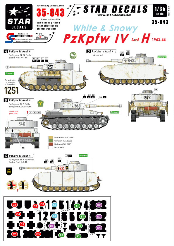 Star Decals 35-843 Blanc et neige PzKpfw IV 1/35