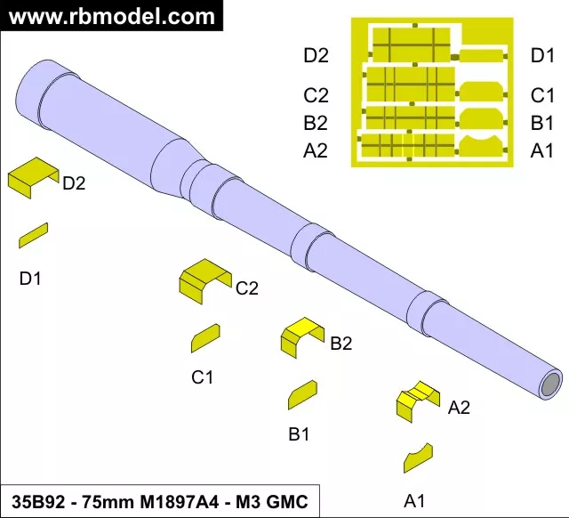 RB Model 35B92 75mm M1897A4 M3 GMC 1/35 – image 4