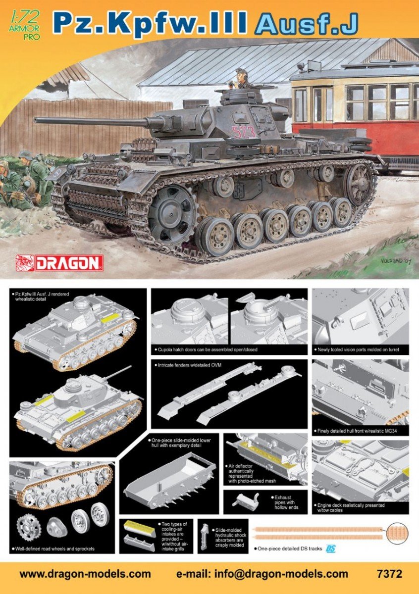Dragon 7372 Pz.Kpfw.III Ausf. J 1/72 – imagen 2