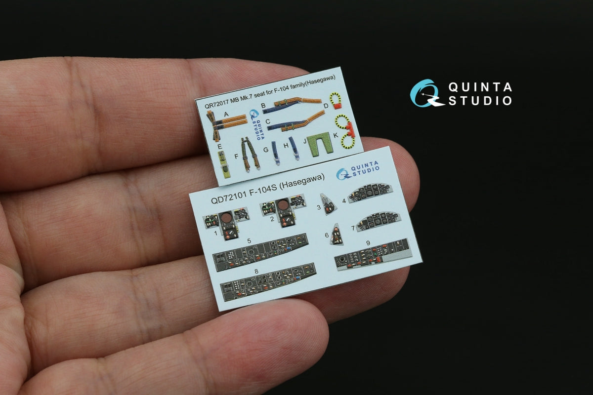 Quinta Studio QD72101 F-104S 3D-Printed &amp;amp; coloured Interior on decal paper (Hasegawa) 1/72 – zdjęcie 2