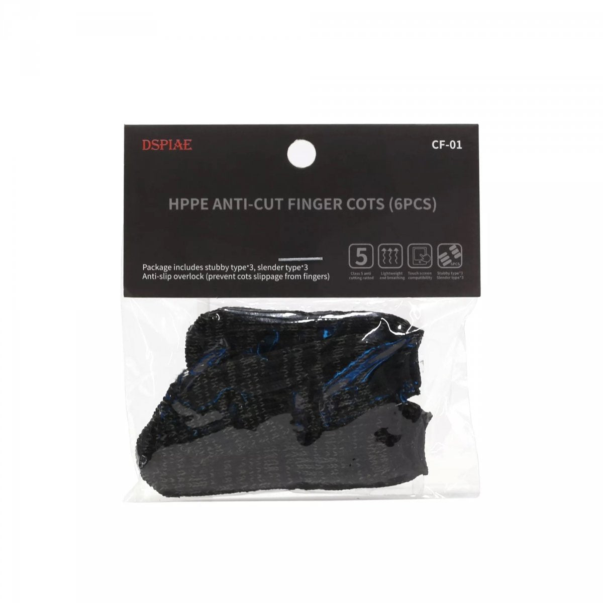 DSPIAE CF-01 6x HPPE Anti-cut Finger Cots – immagine 2