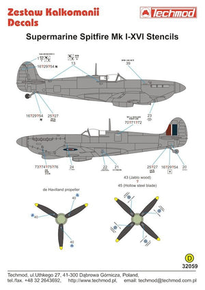 Techmod 32059 Spitfire Stencils 1/32 – immagine 2