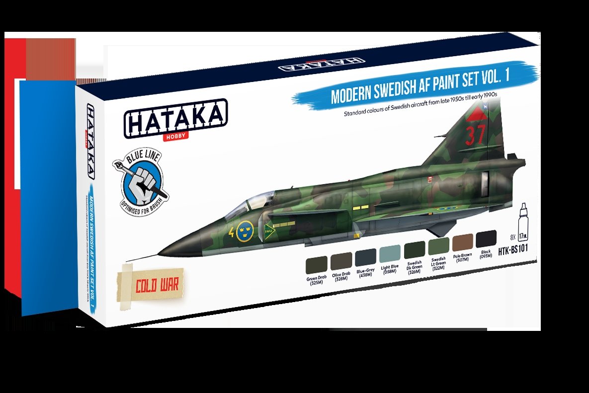 Hataka HTK-BS101 Ensemble de peinture AF suédois moderne Vol. 1 (8x17 ml) – image 2