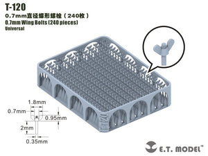 ET Model T-120 0.7mm Wing Bolts 240 pieces