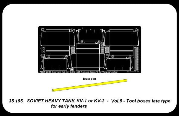 Aber 35195 Russian heavy tank KV-1, KV-2 - vol. 5 - additional set - tool boxes late type for early fenders 1/35 – image 3