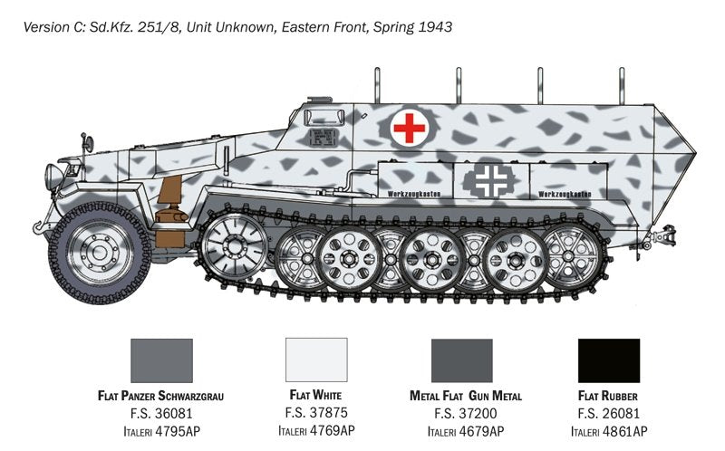 Italeri 7077 Sd.Kfz. 251/8 AMBULANCE 1/72 – zdjęcie 5