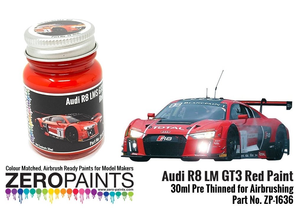 Peinture rouge Zero Paints ZP-1636 Audi R8 LM GT3, 30 ml