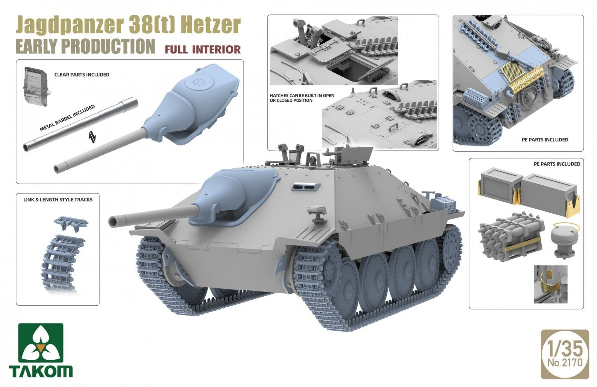 Takom 2170 Jagdpanzer 38(t) Hetzer Early Production Full Interior 1/35 – immagine 2