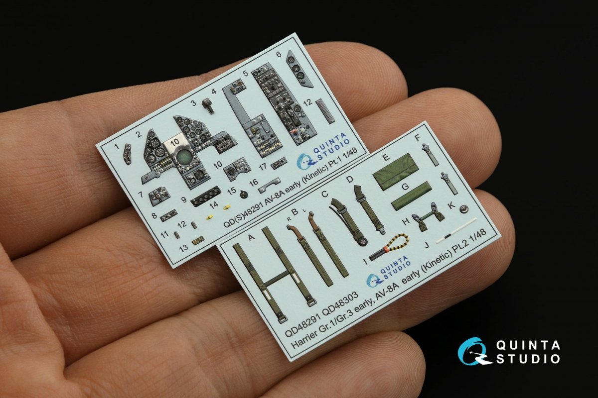 Intérieur imprimé en 3D et coloré sur papier décalcomanie Quinta Studio QD48291 AV-8A (version initiale) (Kinetic) 1/48  – image 2