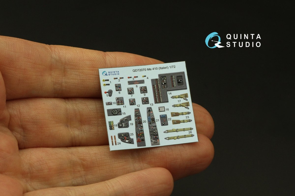 Quinta Studio QD72070 Me 410 3D-Printed &amp;amp; coloured Interior on decal paper (Italeri) 1/72 – Bild 6