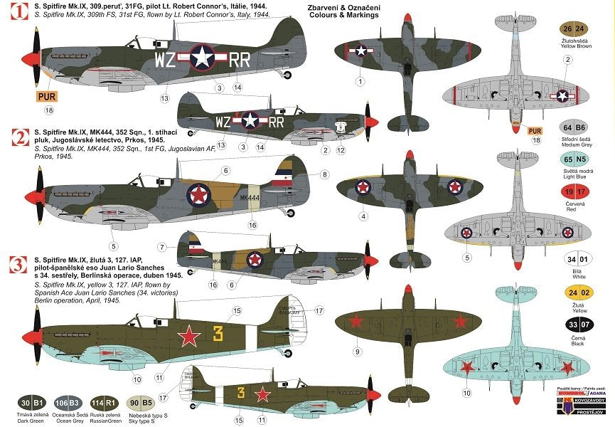 Kovozavody Prostejov KPM0167 Spitfire Mk.IX “Spitfire Stars” 1/72 – imagen 2