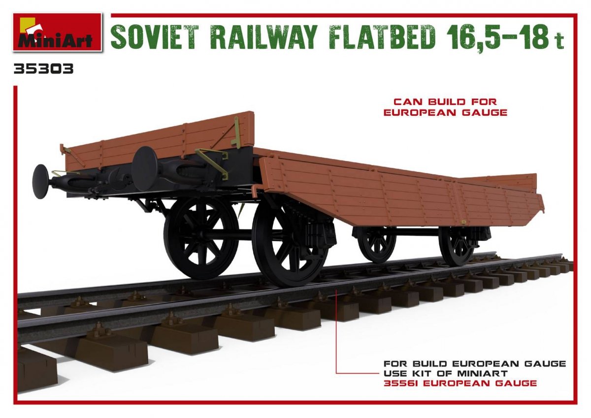 MiniArt 35303 Soviet Railway Flatbed 16,5-18t 1/35 – immagine 7
